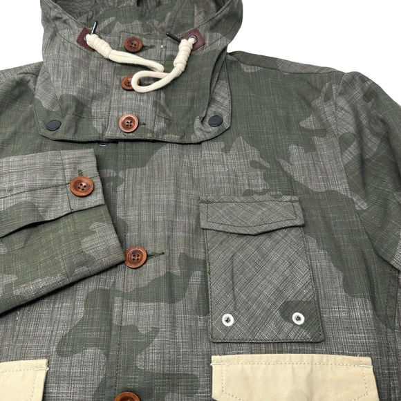 Marshall Artist‎ Waxed Cotton Hooded Jacket Simms Sigal Camo Lined Medium - Picture 4 of 16